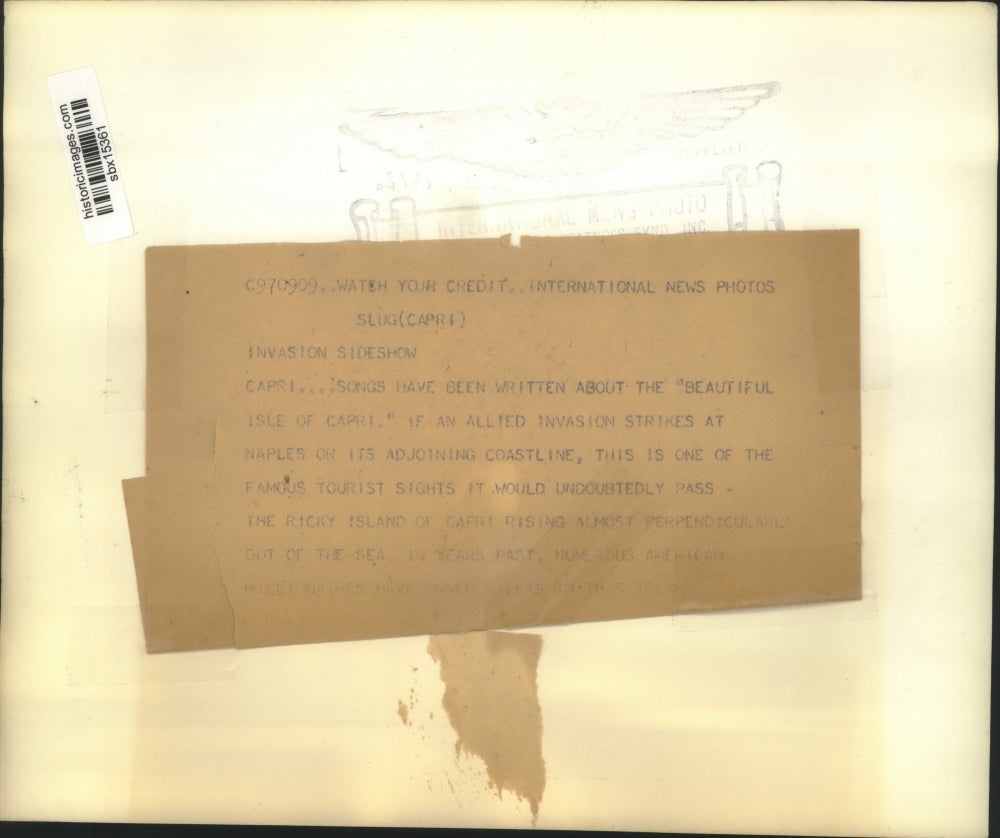 1940 Press Photo Isle of Capri tourists site - sbx15361