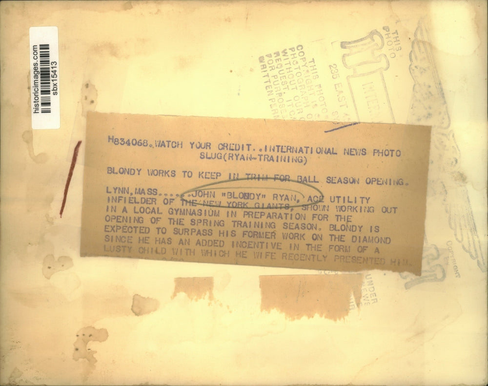 Press Photo John "Blondy" Ryan Works to Keep Trim For Football Season Opening