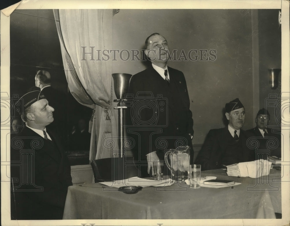 1938 Press Photo Attorney Gen John Bennett Attends American Legion Meeting