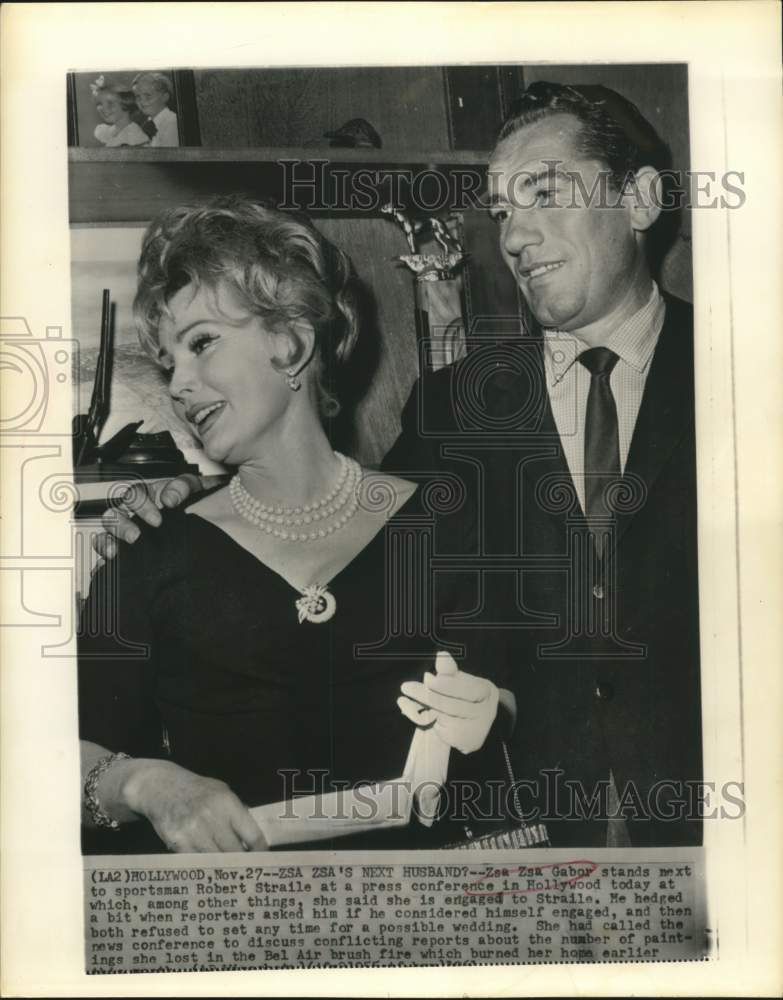 Press Photo Zsa Zsa Gabor and Sportsman Robert Straile in Hollywood, California- Historic Images