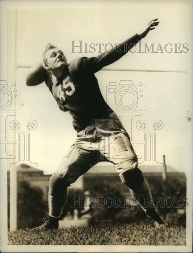 1934 Press Photo Francis Pug Lund Star Back & Capt of Minnesota Football Team- Historic Images