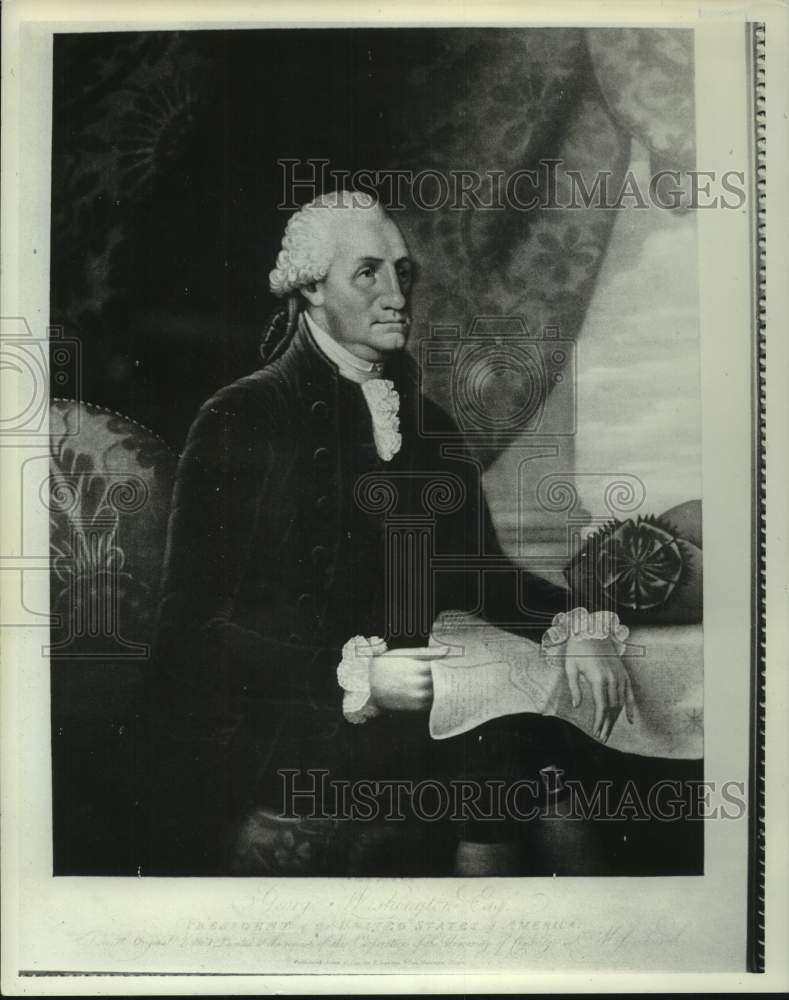 1975 Press Photo United States of America President George Washington painting