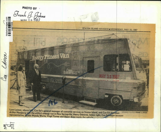 1987 Press Photo Con Edison Energy Fitness Van, New Springville - sia01936
