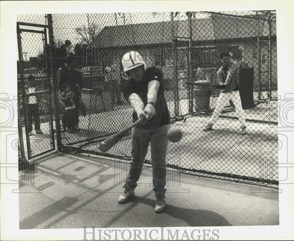 1990 Press Photo Baseball batting practice cages, Greenridge - sia04811- Historic Images