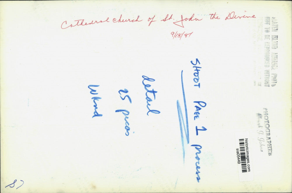 1981 Press Photo Closeup of features of Cathedral Church of St. John the Divine