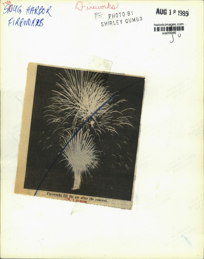 1985 Press Photo Snug Harbor fireworks display - sia05946