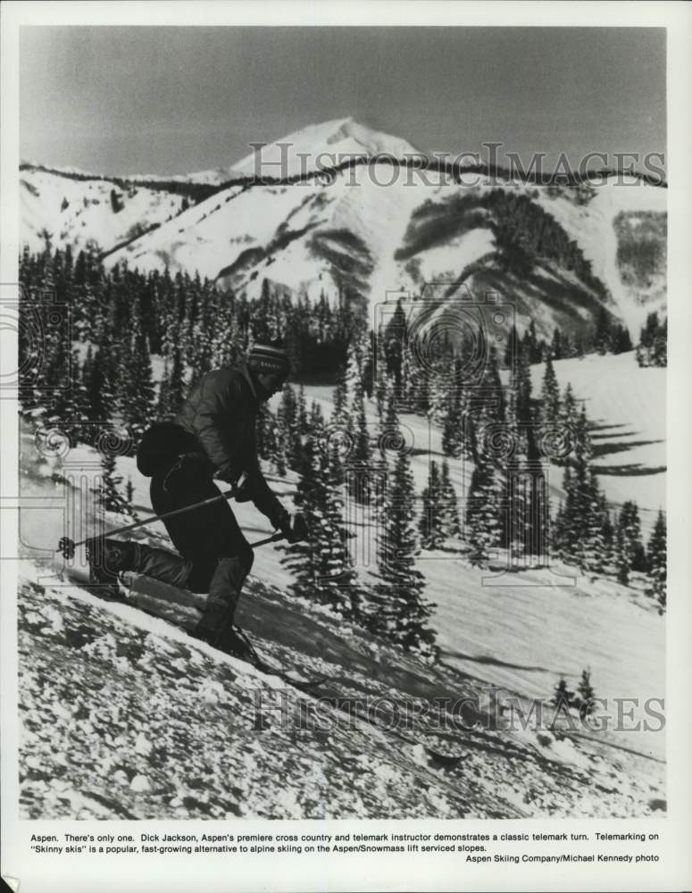 Press Photo Dick Jackson, cross country &amp; telemark ski instructor, Aspen- Historic Images