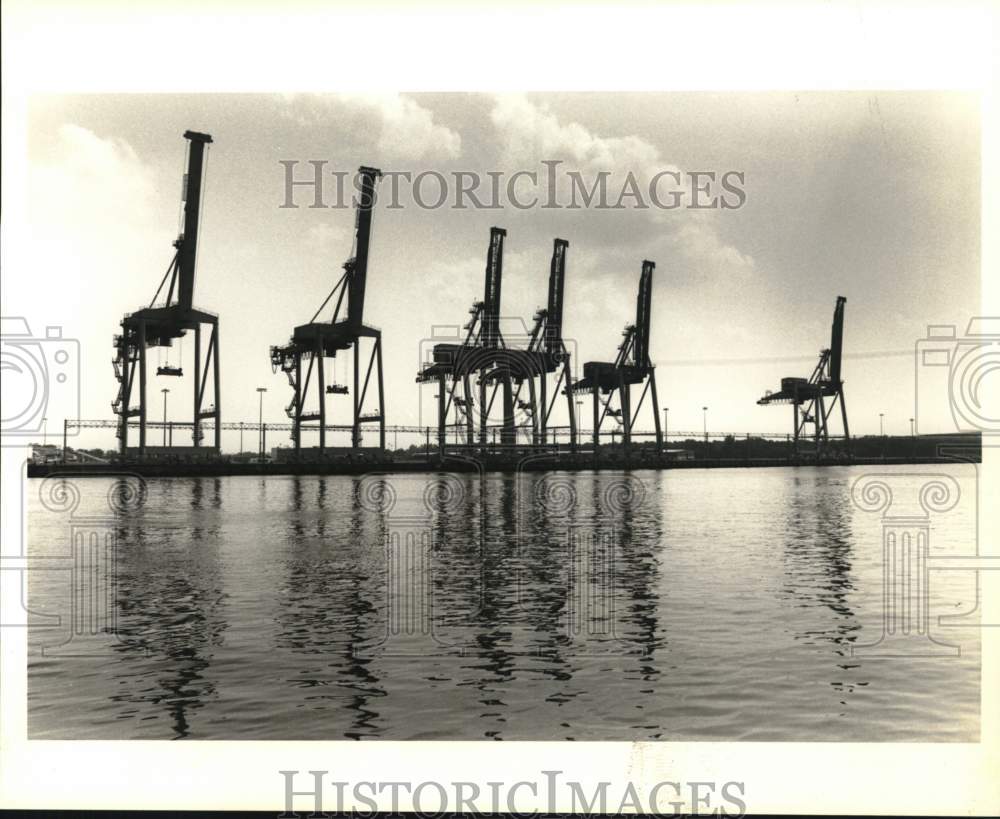 Press Photo View of the shipping cranes at Howland Hook - sia08939