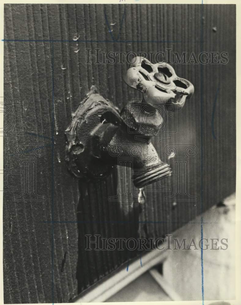 1981 Press Photo Closeup of an outdoor water spigot - sia10442- Historic Images