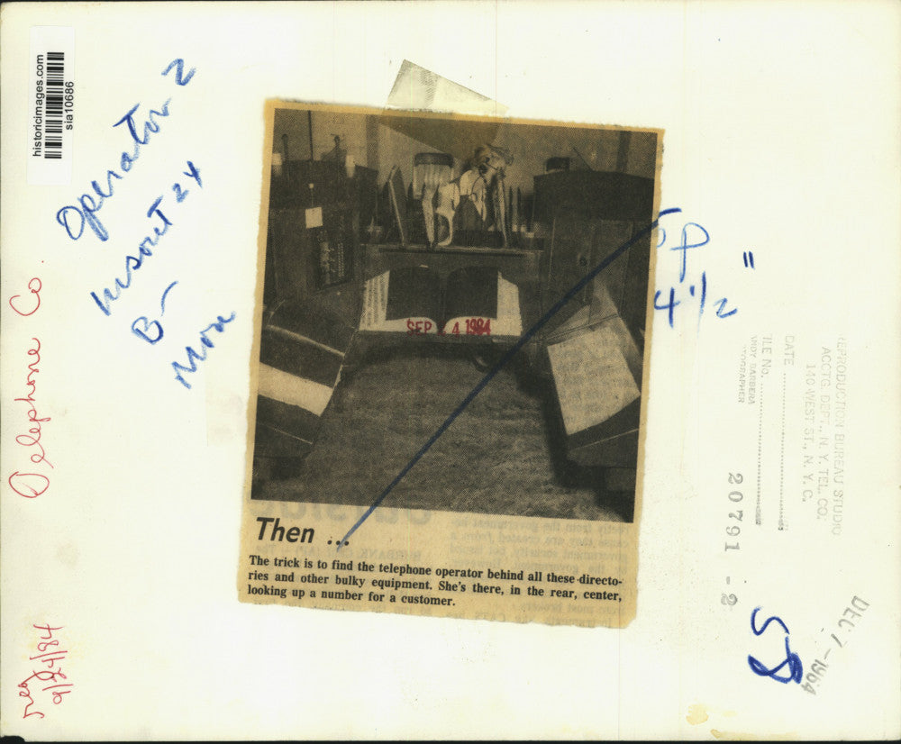 1964 Press Photo Telephone company operator at work - sia10686