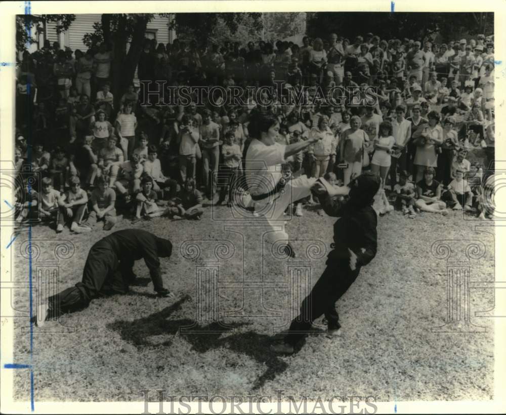 1984 Press Photo New York Institute of Martial Arts demonstration, Richmondtown- Historic Images