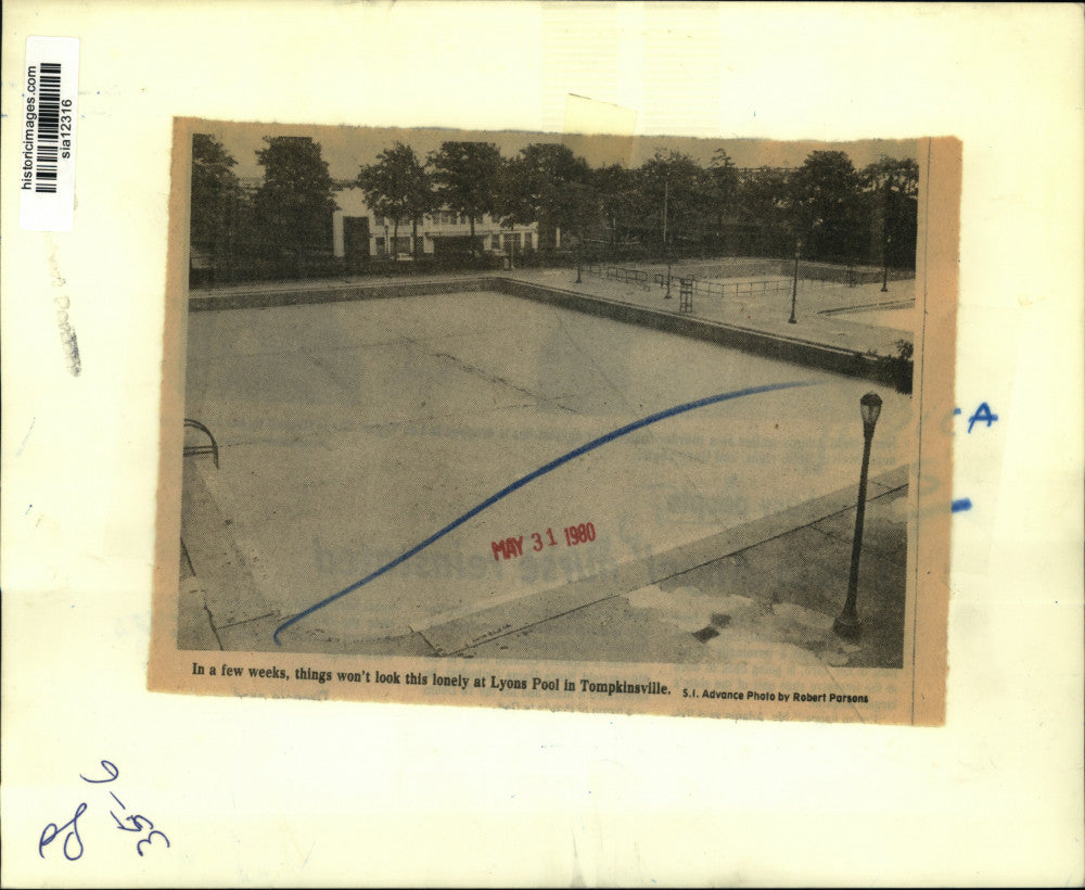 1980 Press Photo Overhead view of Lyons Pool in Tompkinsville - sia12316
