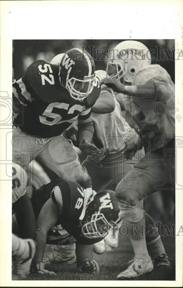 Press Photo Wagner Football game action - sia24326- Historic Images