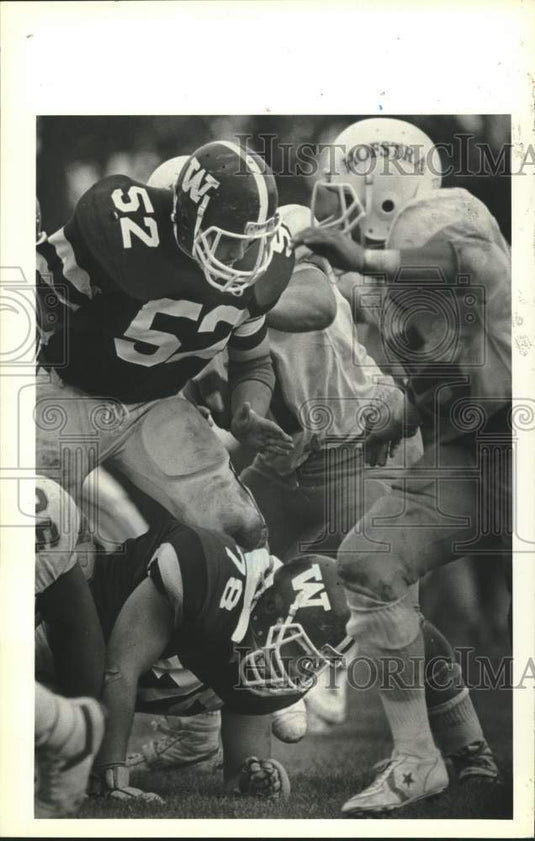 Press Photo Wagner Football game action - sia24326- Historic Images