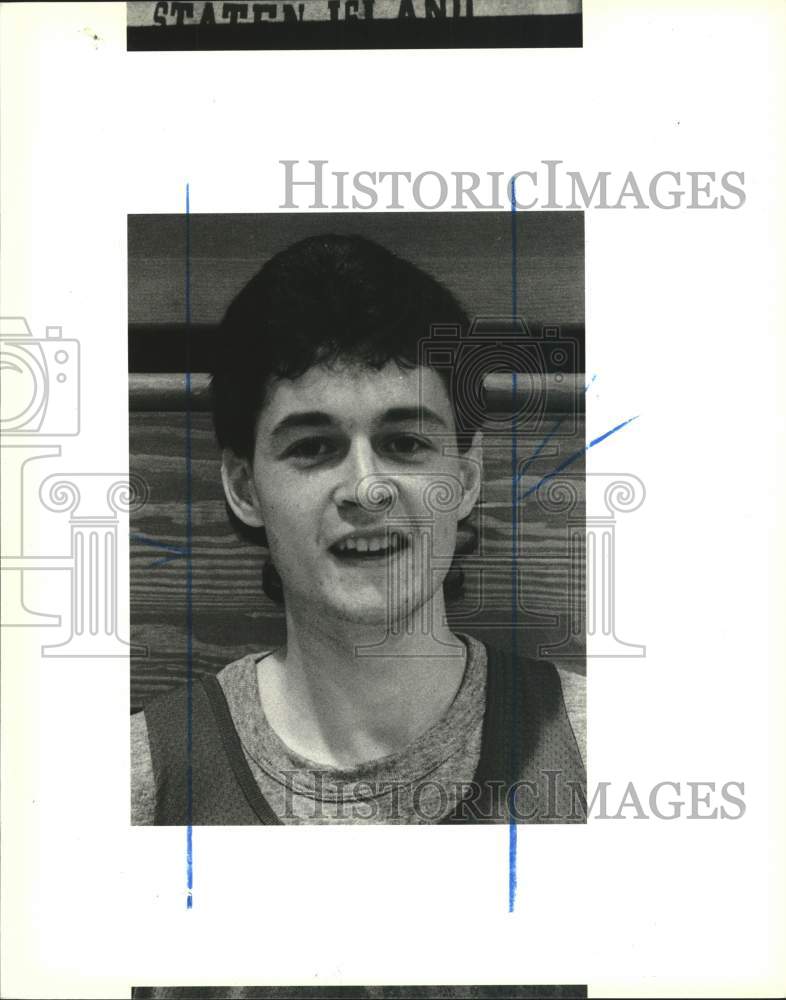 Press Photo College of Staten Island Basketball Player Fred Marinaccio- Historic Images