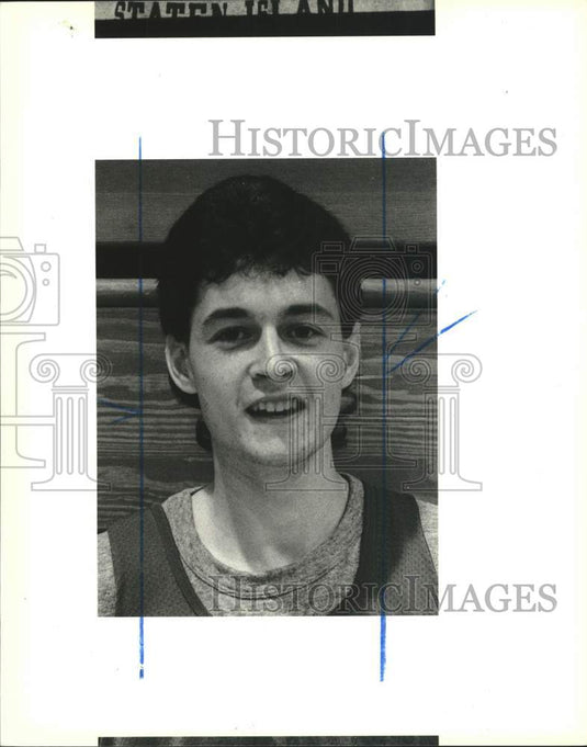 Press Photo College of Staten Island Basketball Player Fred Marinaccio- Historic Images