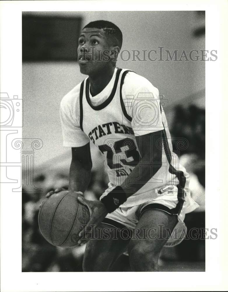 1990 Press Photo College of Staten Island Basketball&#39;s Demetrius Horne- Historic Images