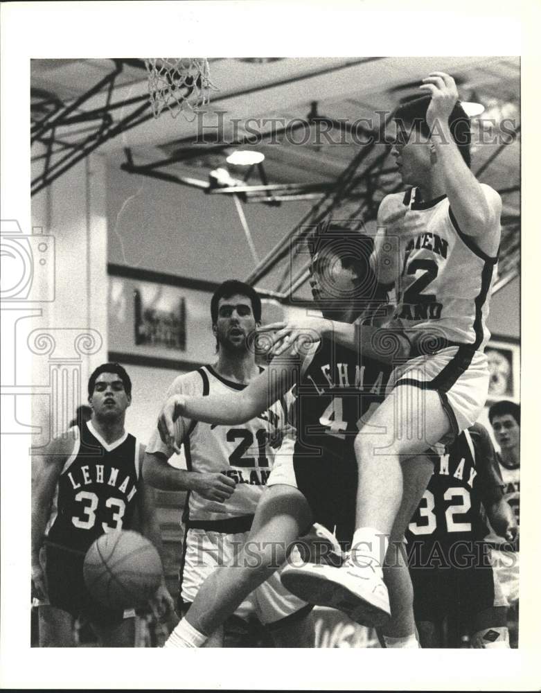 Press Photo College of Staten Island Basketball Game Against Lehman College- Historic Images