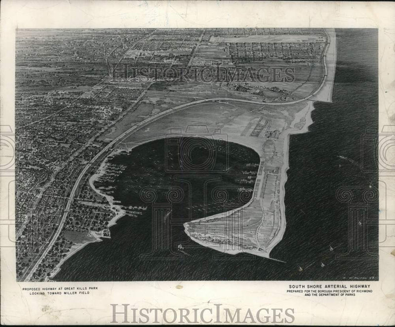Load image into Gallery viewer, 1959 Press Photo Proposed Site for Great Kills Park in South Beach - Aerial View
