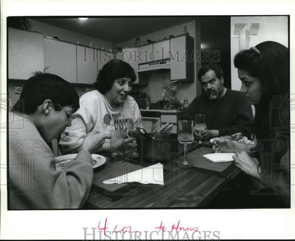Press Photo M. Rodriguez, Larry Chemilis and Son, Jason in Their Home