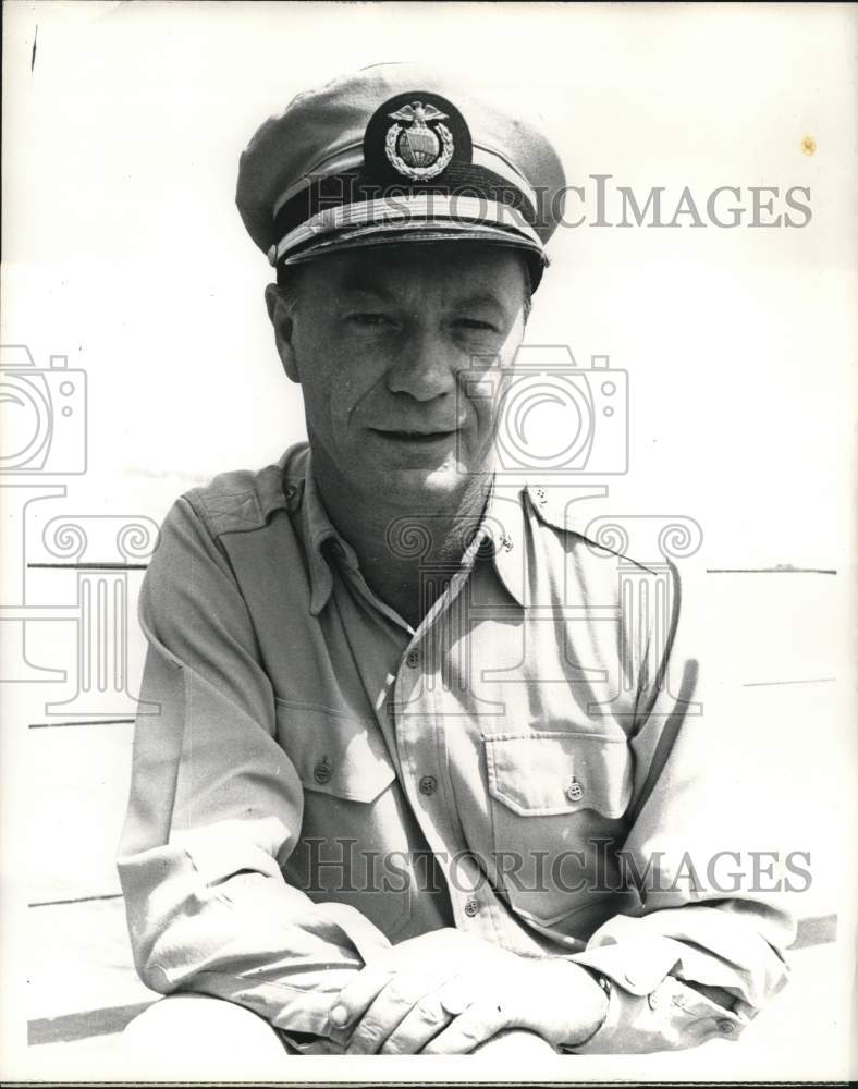 1967 Press Photo Captain Helmuth Lener, Commander of USNS James M. Gilliss Ship- Historic Images