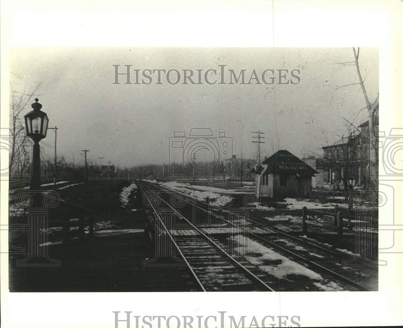 Load image into Gallery viewer, 1900 Press Photo Train Station at New Dorp Looking South Across Rose Avenue
