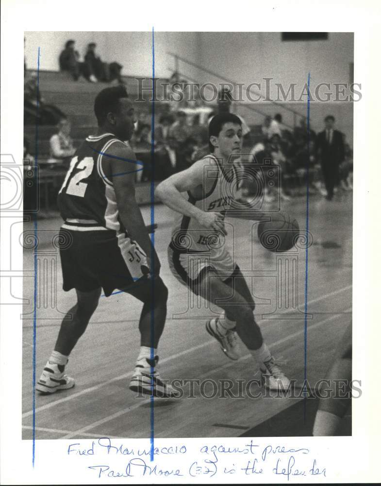 1989 Press Photo Fred Marinaccio, College of Staten Island Basketball- Historic Images