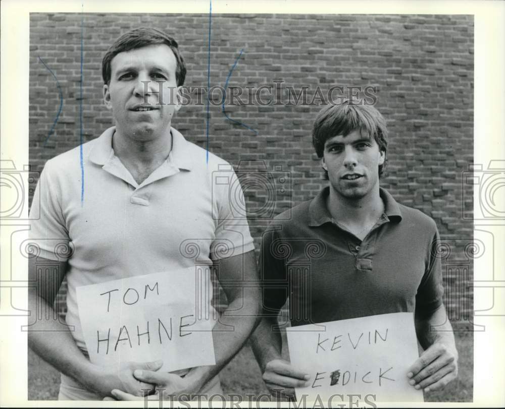 Press Photo Wagner Baseball Team Members Tom Hahne &amp; Kevin E. Dick - sia27746- Historic Images