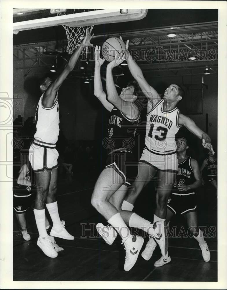 1983 Press Photo Wagner College Basketball player Number Thirteen at Game- Historic Images