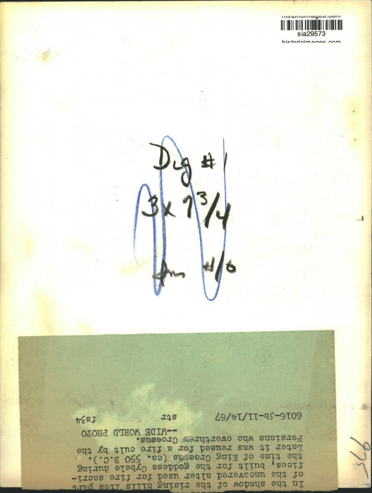 1967 Press Photo Uncovered Altar used for Fire Sacrifices in King Croesus Time