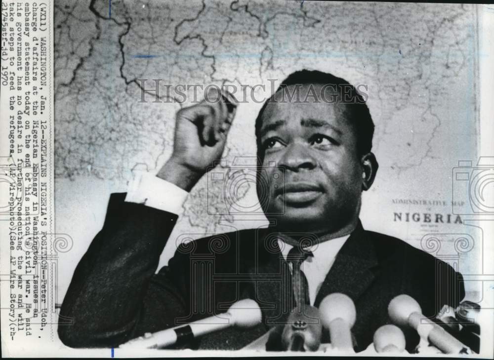 1970 Press Photo Peter Udoh, Nigerian Embassy Speaker in Washington, D.C.