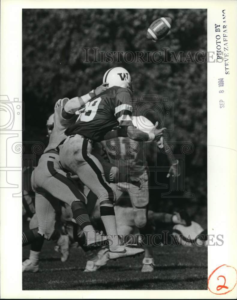 1984 Press Photo Wagner College Football Game Action - sia31775- Historic Images