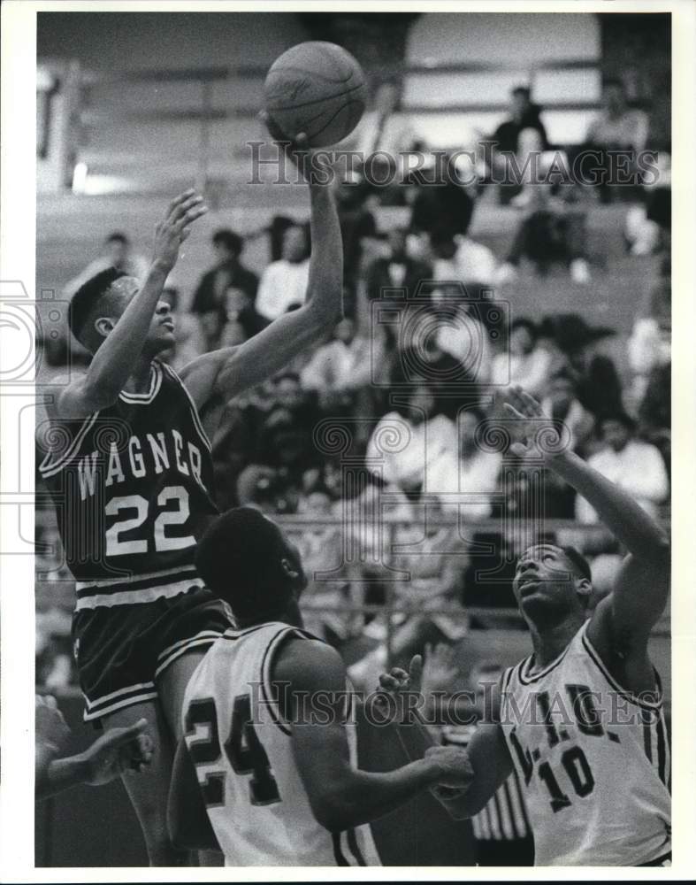 1989 Press Photo Wagner College Basketball Game Versus Long Island University- Historic Images