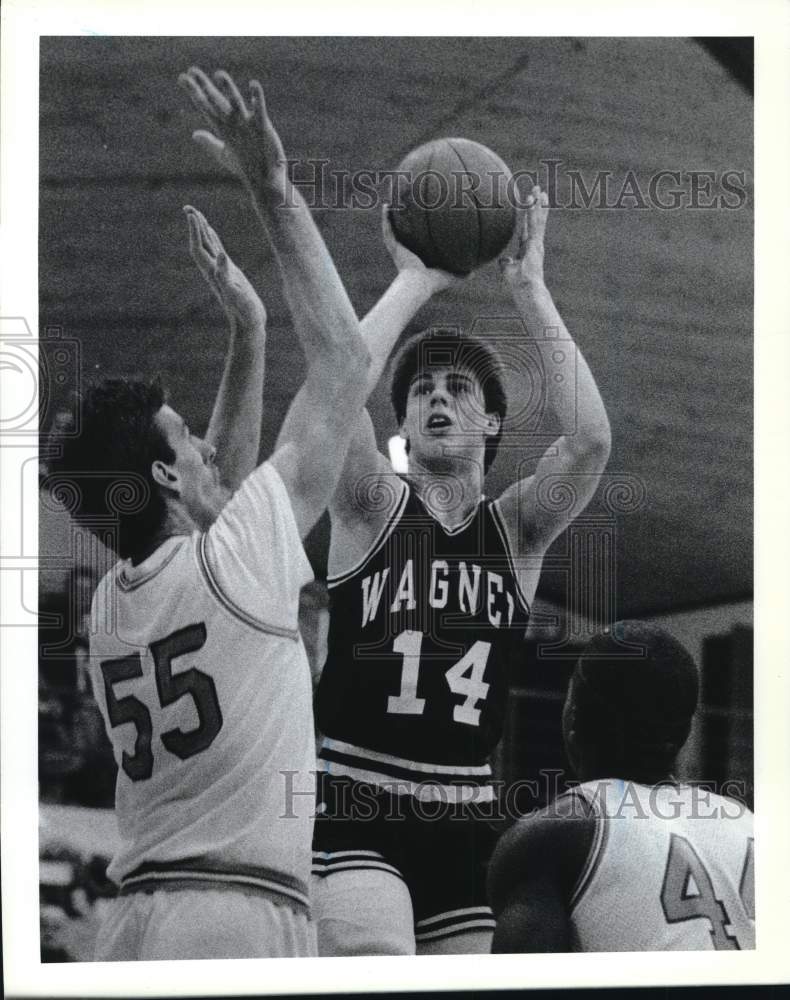 1989 Press Photo Wagner College Basketball Versus Fairleigh Dickinson University- Historic Images