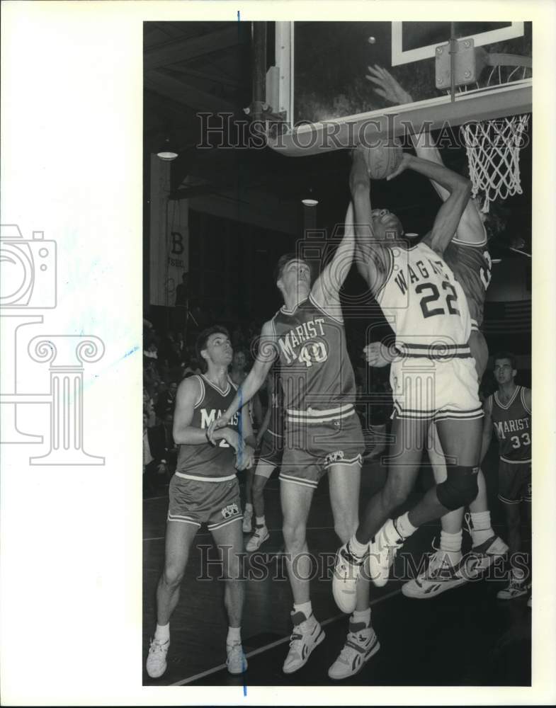 1989 Press Photo Wagner College Basketball Game Versus Marist College- Historic Images