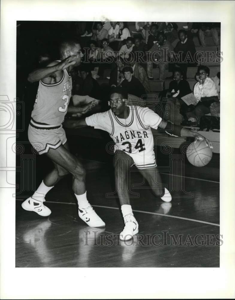 1988 Press Photo Wagner College Basketball Game Versus Fairleigh Dickinson Univ.- Historic Images