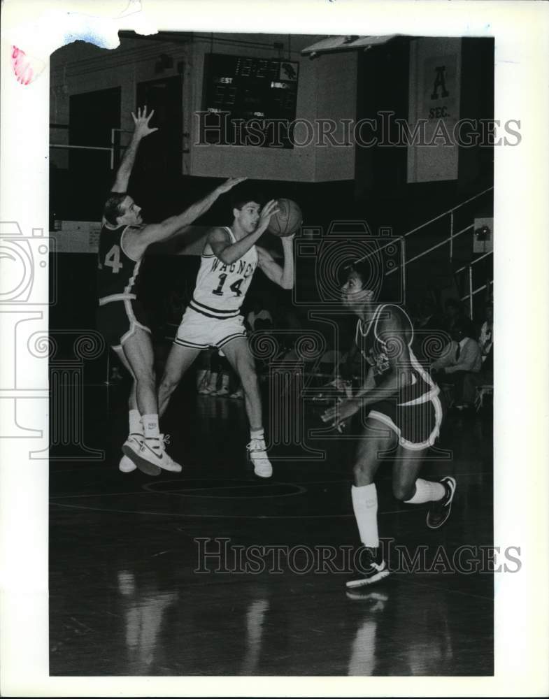 Press Photo Wagner College Basketball Game Versus New York University- Historic Images