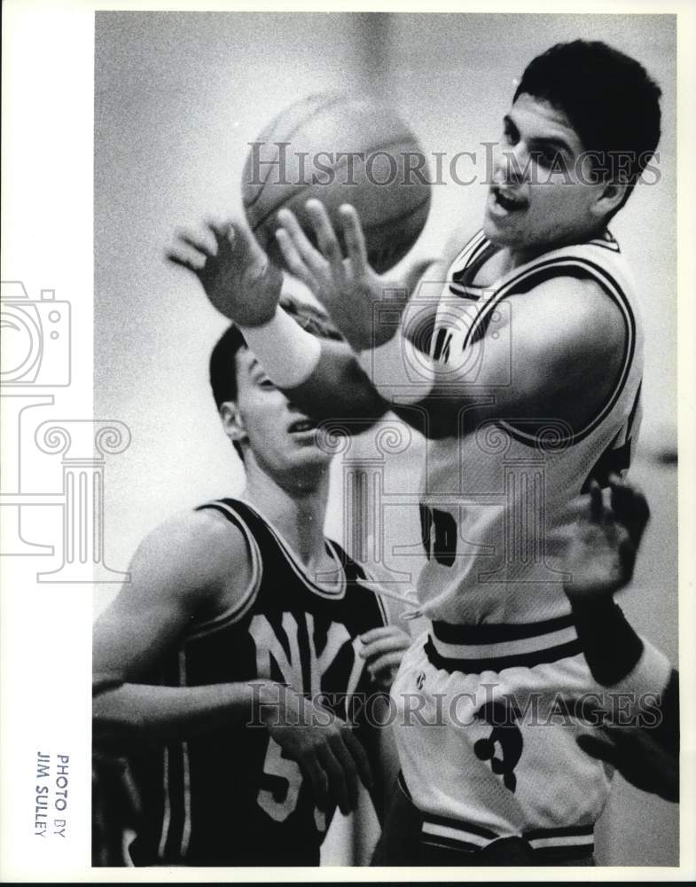 1987 Press Photo College of Staten Island Basketball Versus New York University- Historic Images