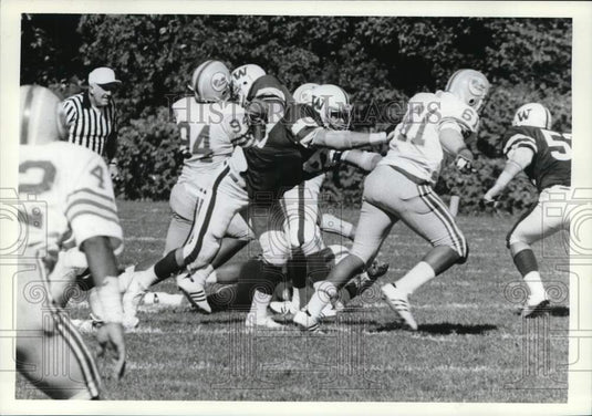 Press Photo Wagner College Football Game Action- Historic Images