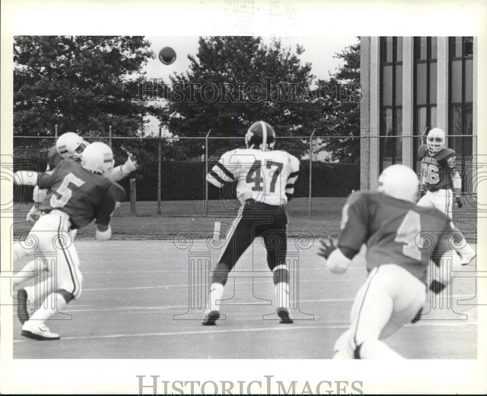 Press Photo Wagner College Football Game Action- Historic Images