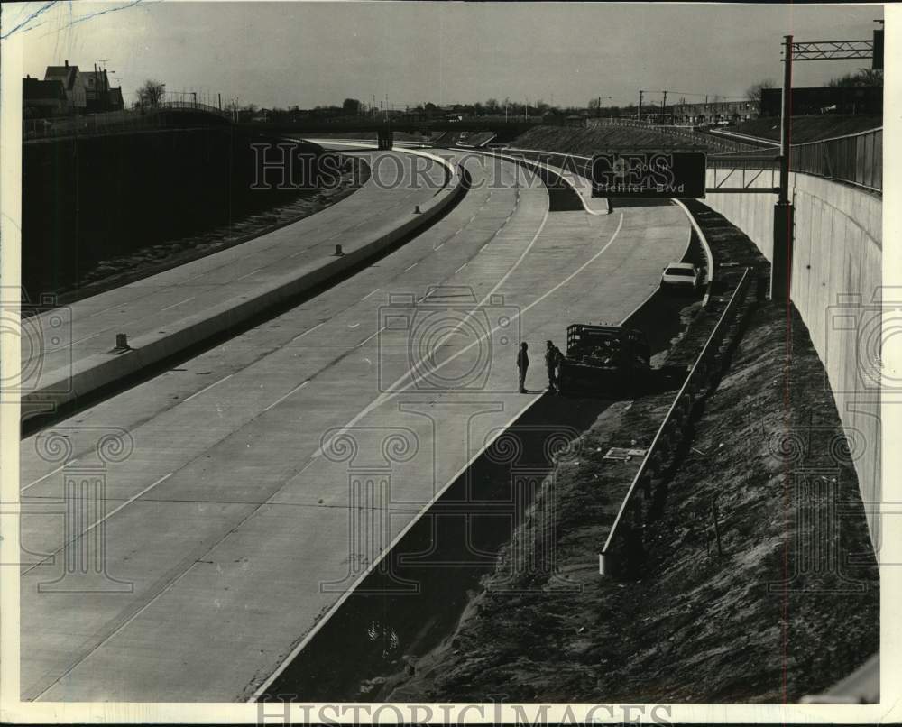 1974 Press Photo Route 440 on New Jersey Side Looking West From Amboy Avenue
