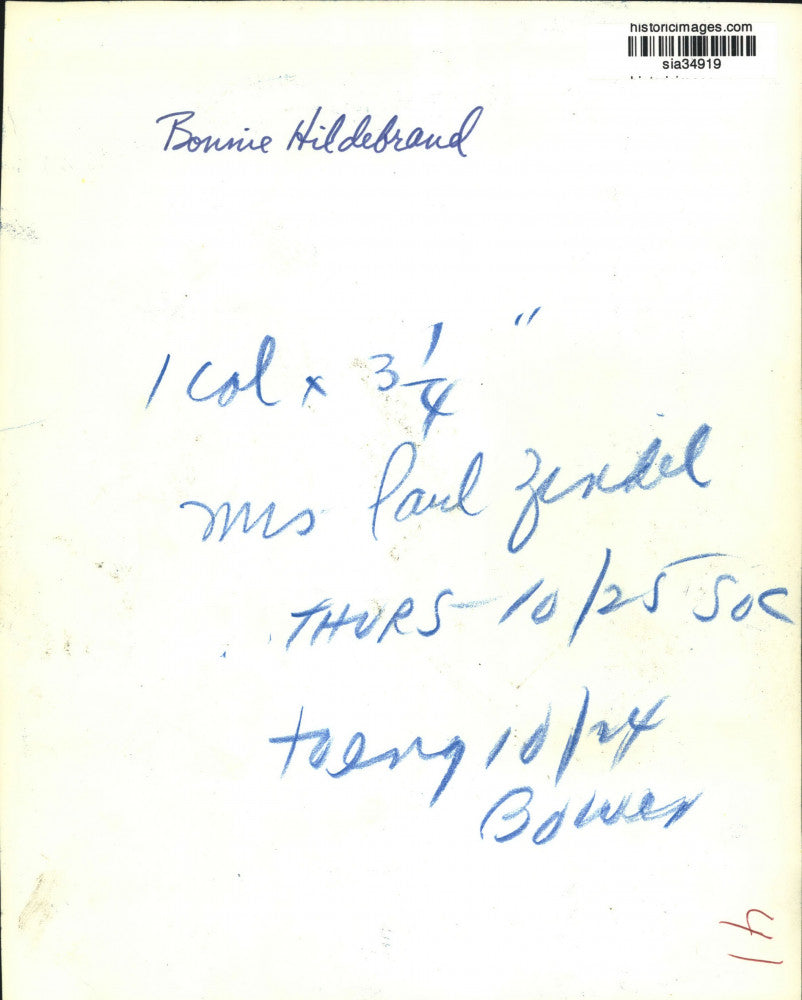 Press Photo Bonnie Hildebrand, Wife of Paul Zindel - sia34919