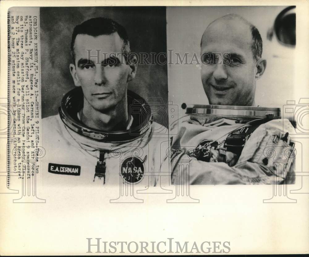 1966 Press Photo Eugene A. Cernan and Thomas P. Stafford, Gemini 9 Astronauts