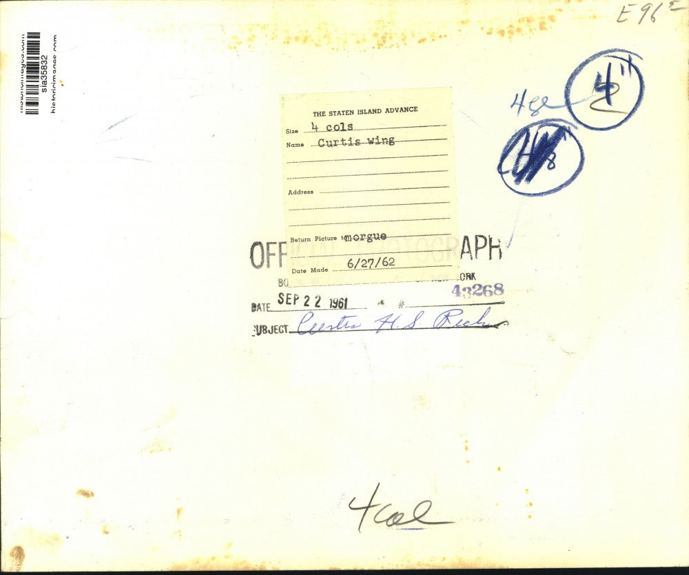 1961 Press Photo Illustration of Curtis High School in Richmond, New York