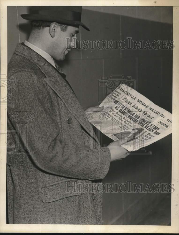 1937 Press Photo William Kubela, Murdered Child&#39;s Father, at Murderer&#39;s Trial