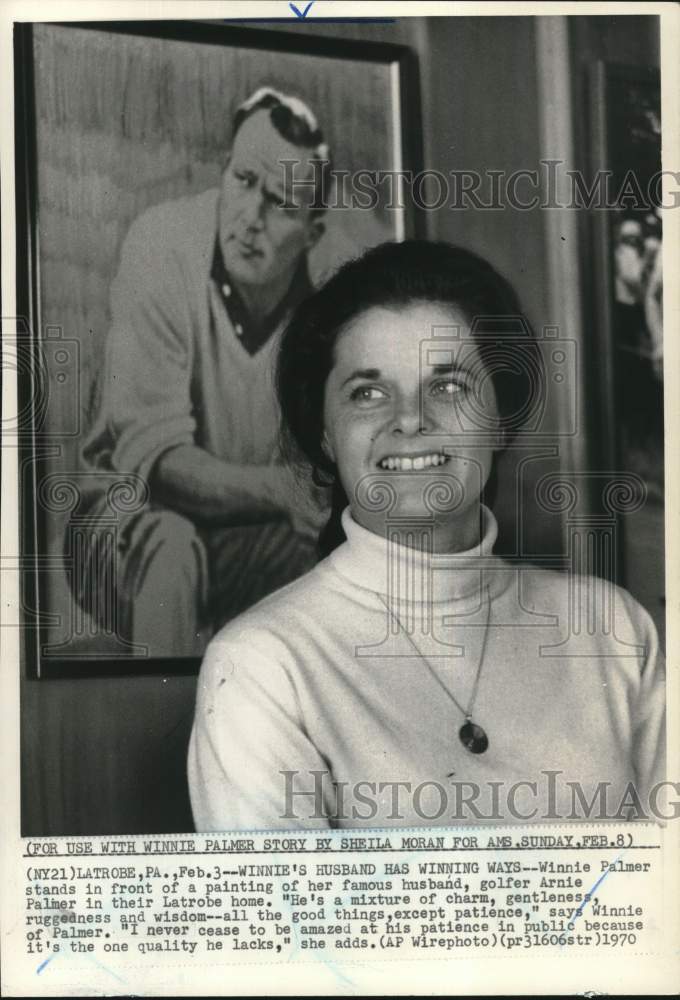 1970 Press Photo Annie Palmer, Wife of Golfer Arnie Palmer at Pennsylvania Home- Historic Images