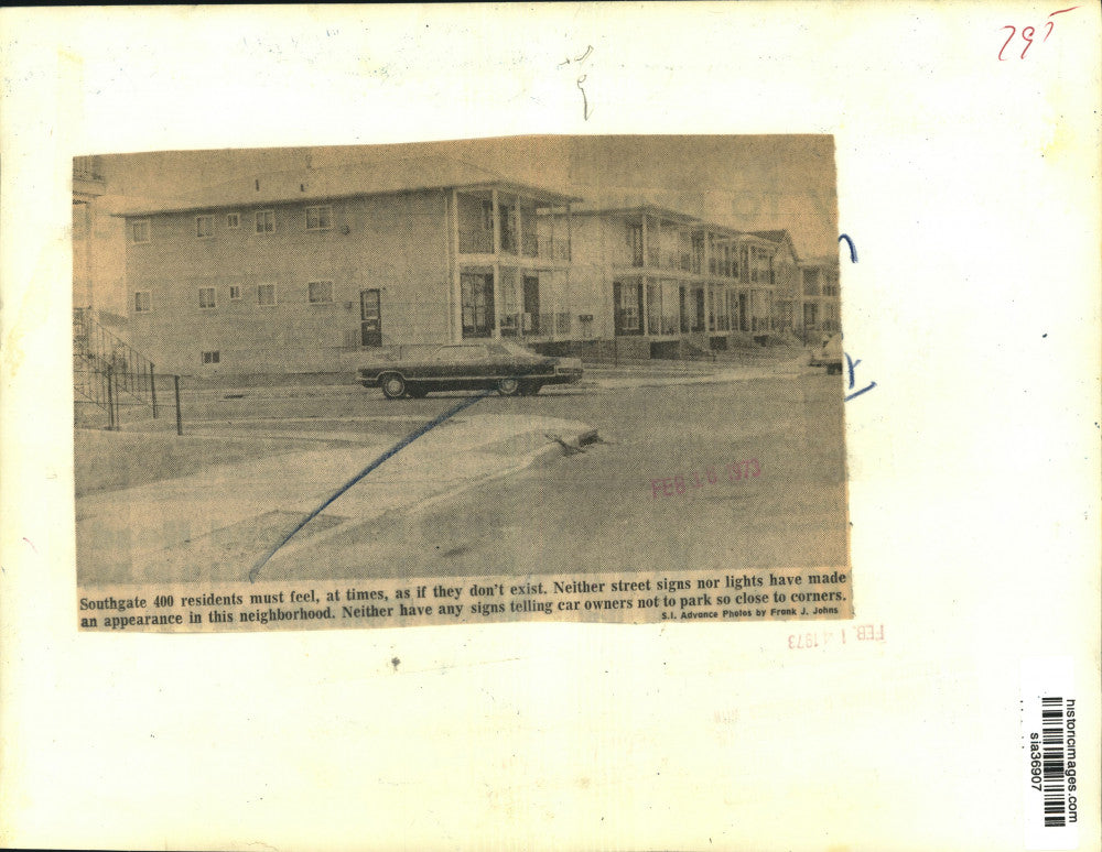 1973 Press Photo New Southgate 400 Houses With No Street Signs or Lights