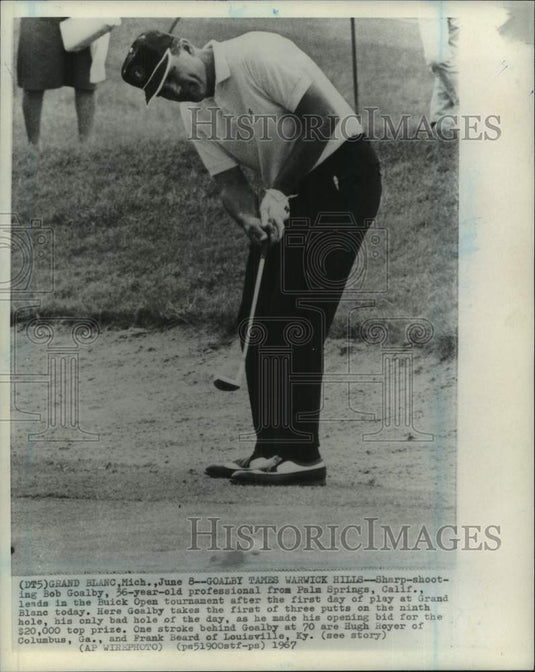 1967 Press Photo Golfer Bob Goalby plays the Buick Open in Grand Blanc, Michigan- Historic Images