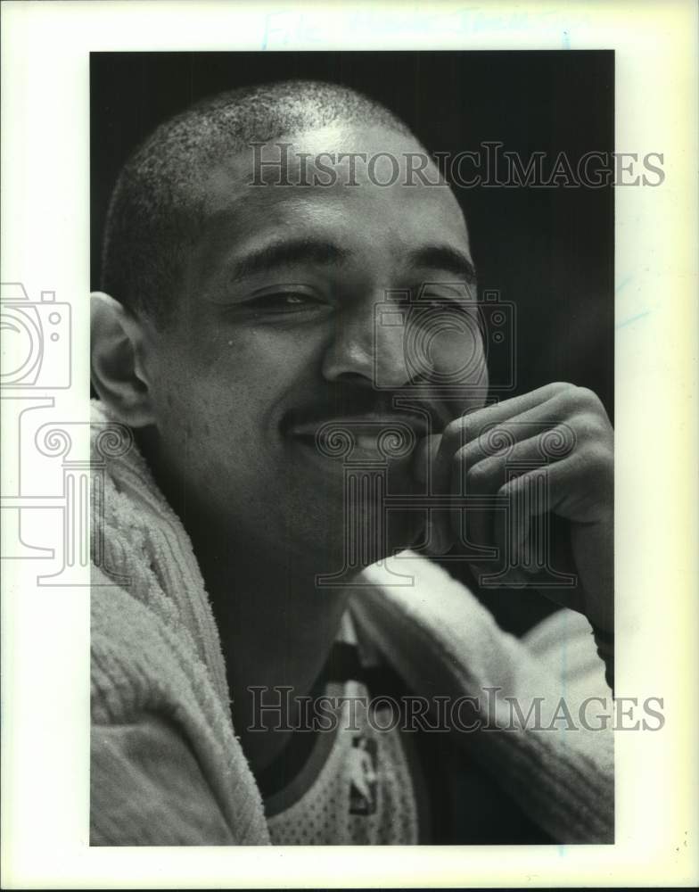 1989 Press Photo New York Knicks basketball player Mark Jackson - sis00251- Historic Images