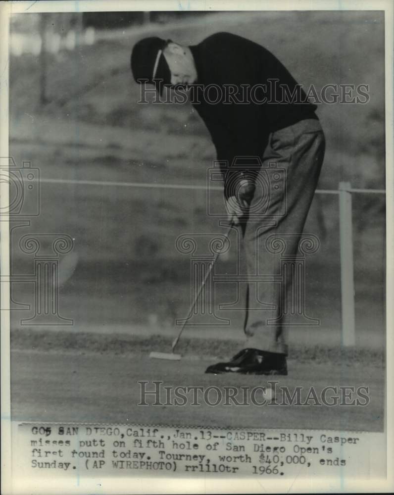 1966 Press Photo Golfer Billy Casper plays the San Diego Open - sis00266- Historic Images